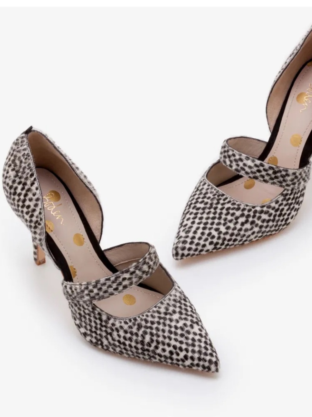 Boden NWOT Adrianna Animal Print Calf Hair Heels Size EU 37 / US 6